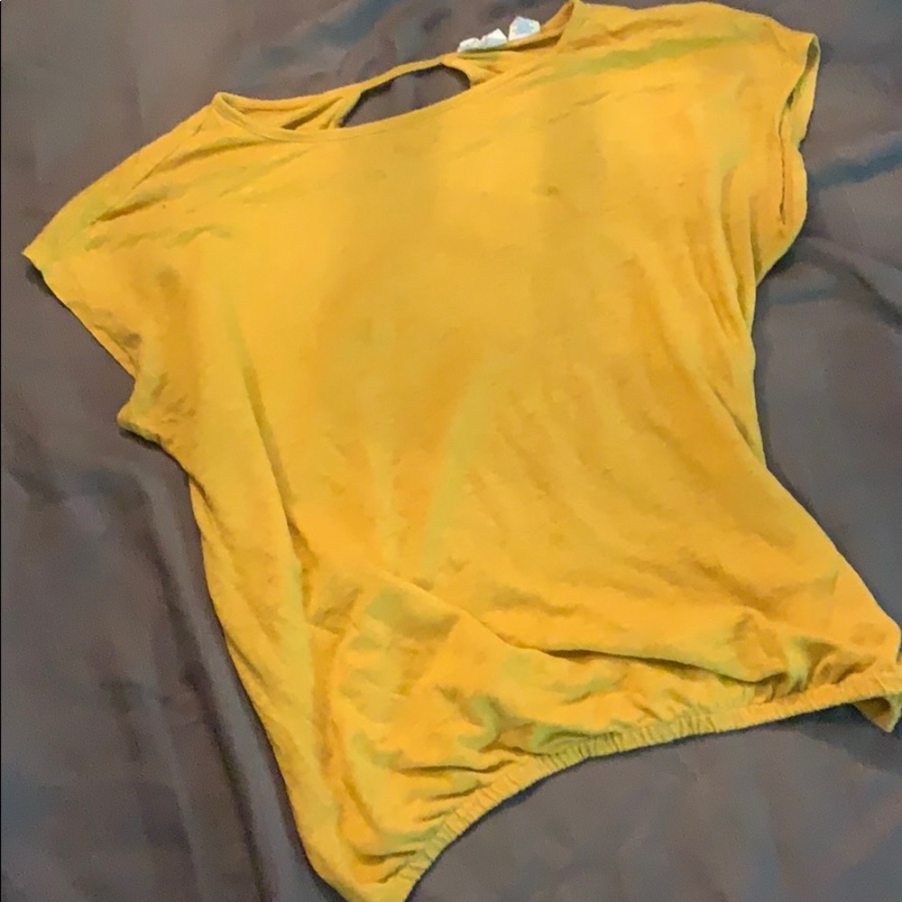 Sigrid Olsen Mustard Yellow Linen Tee